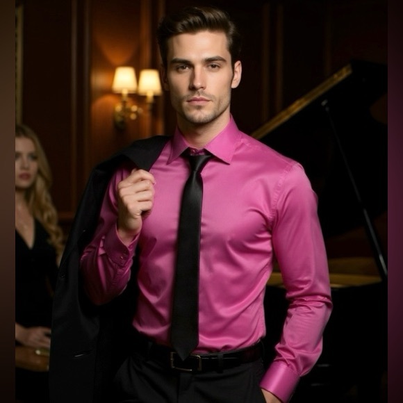 📦 REDUCED! PIERO LUSSO MEN'S CLASSIC FIT DRESS SHIRT - Picture 1 of 5